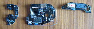 the circuit boards of the mouse